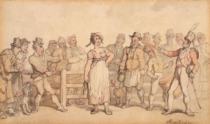 "Selling a Wife" (1812) by Thomas Rowlandson